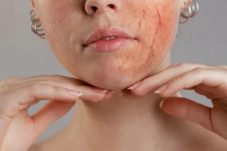 Da mặt nổi nhiều mạch máu