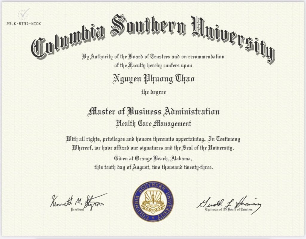 Bác sĩ Thảo tốt nghiệp MBA