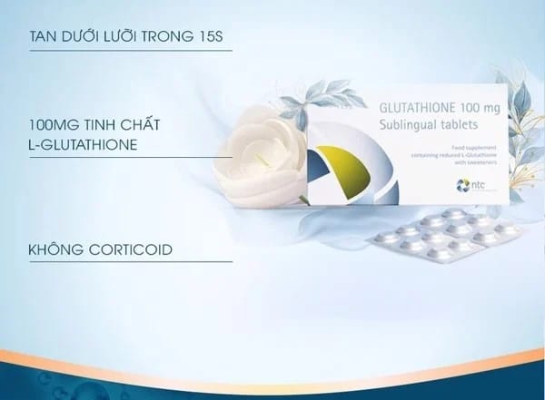 viên ngậm trắng da glutathione